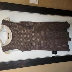 Eva Franco Elegant A-Line Wool Blend Knit Knee Length Dress - Size 12